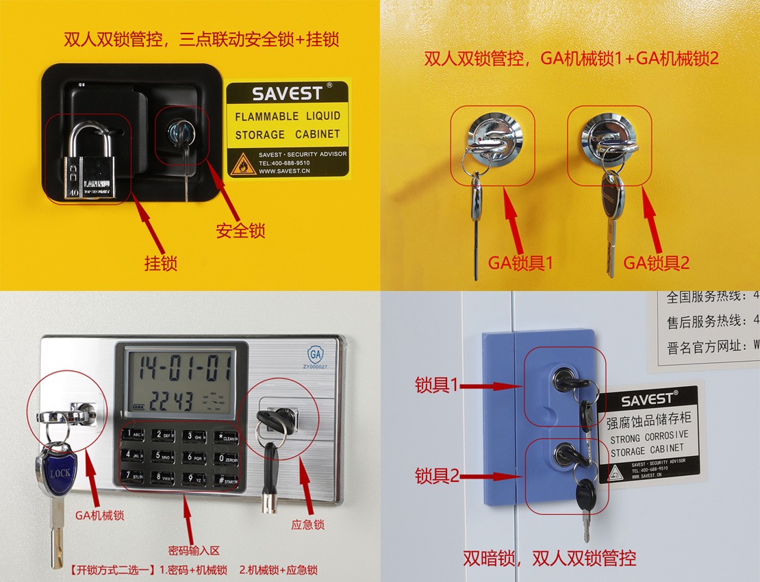 双人双锁化学品柜